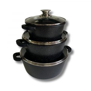 série 3 faitouts en fonte d'aluminium