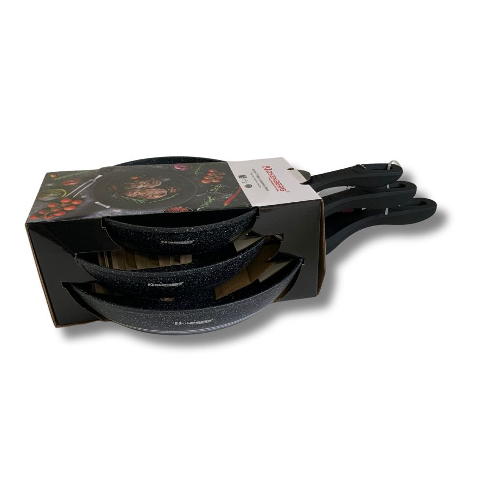 Set 3 poêles revêtement en pierre